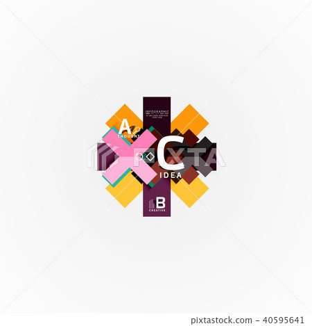 Paper infographic banner template with a b c options, infographics elements 40595641