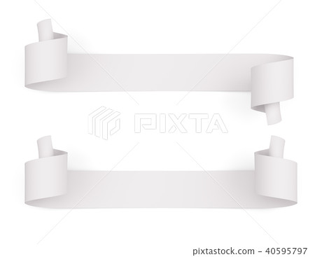 White paper Banner isolated on white - 3d render 40595797