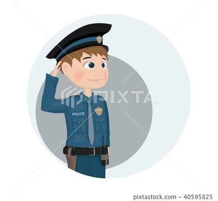 Policeman icon Vector. Cartoon character 40595825