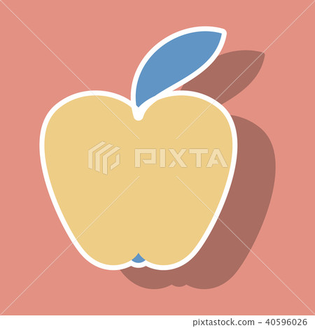 Apple Icon in trendy sticker style isolated  40596026