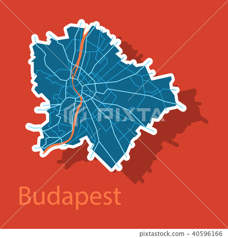 Sticker scheme of the Budapest, Hungary.  40596166