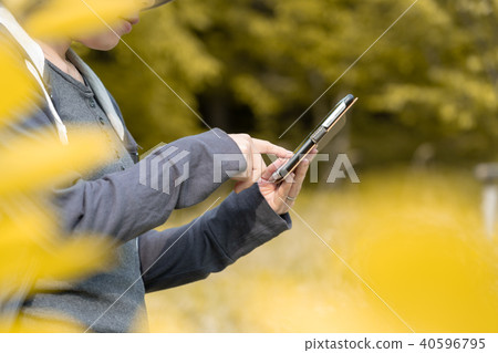 Sumaho操作女性秋天圖像 Sumaho操作女性秋天圖像 40596795