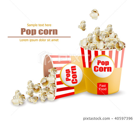 Popcorn Vector realistic. 3d detailed illustration 40597396
