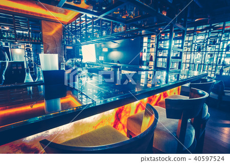 The part of the modern restaurant bar counter. The part of the modern restaurant bar counter. 40597524