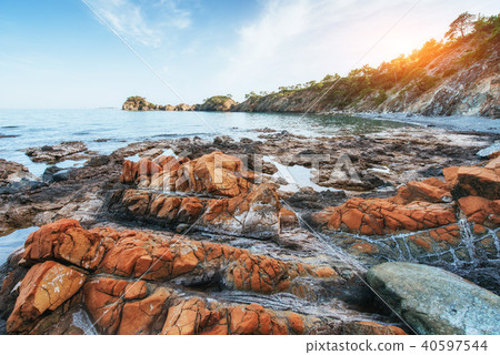 Fantastic panoramic view of the rocky coast 40597544