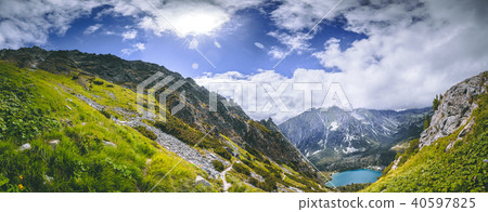 The green valley, Strbske Pleso lake. The Tatras. 40597825