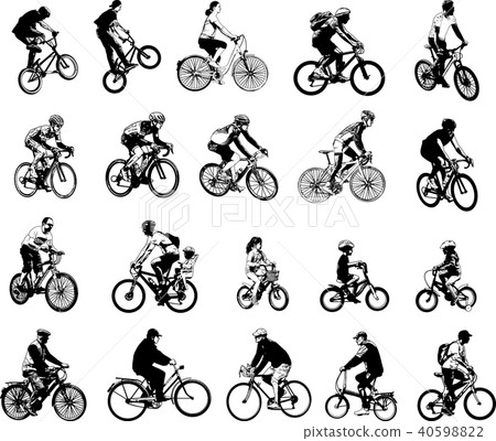 collection of 20 sketch bicyclists collection of 20 sketch bicyclists 40598822