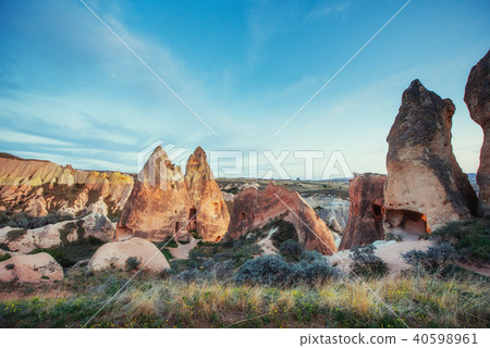 Review unique geological formations in Cappadocia, Turkey. Kappa 40598961