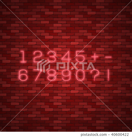Realistic neon alphabet. Bright neon glowing font Realistic neon alphabet. Bright neon glowing font 40600422