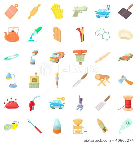 Metier icons set, cartoon style 40603274