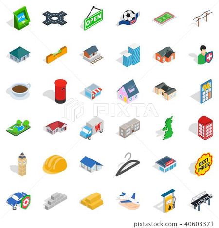 Hail icons set, isometric style Hail icons set, isometric style 40603371