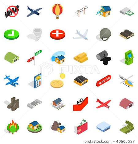 Military field icons set, isometric style 40603557