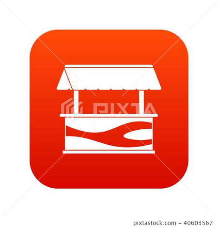Market stall with awning icon digital red Market stall with awning icon digital red 40603567