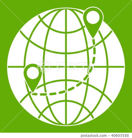 Globe icon green 40603588