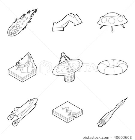 Meteorological icons set, outline style Meteorological icons set, outline style 40603608