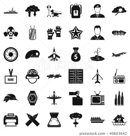 Detachment icons set, simple style 40603642