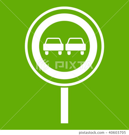 插图素材: no overtaking sign icon green