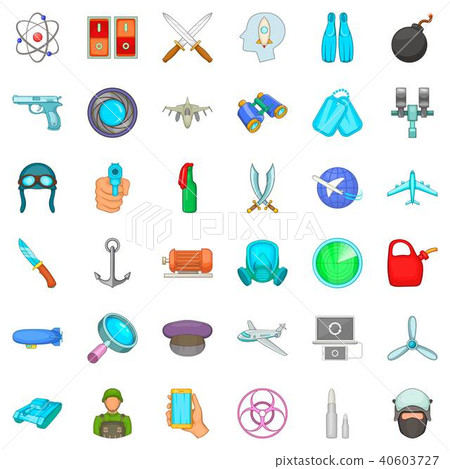Conscription icons set, cartoon style 40603727