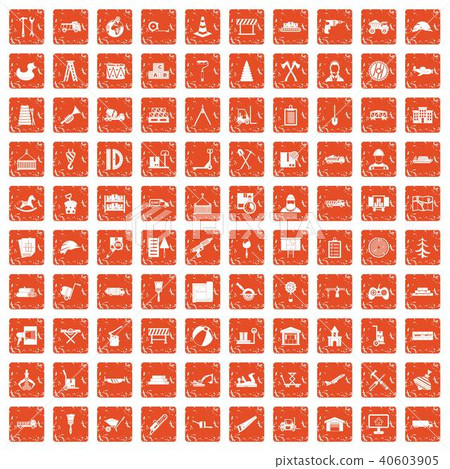 100 lorry icons set grunge orange 100 lorry icons set grunge orange 40603905
