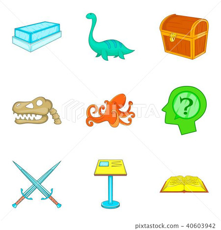Museum management icons set, cartoon style Museum management icons set, cartoon style 40603942