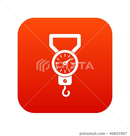 Spring scale icon digital red 40603987