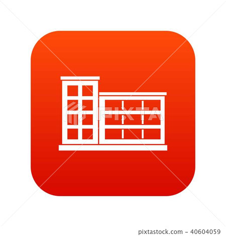 Industrial factory building icon digital red Industrial factory building icon digital red 40604059