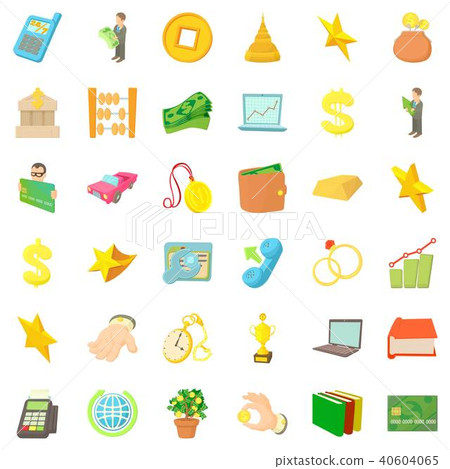 Pelf icons set, cartoon style 40604065