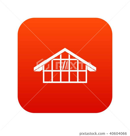 Warehouse icon digital red 40604066