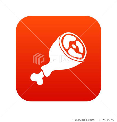 Piece of meat icon digital red 40604079