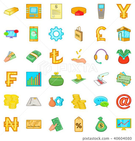 Box office icons set, cartoon style Box office icons set, cartoon style 40604080