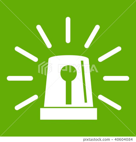 Flashing emergency light icon green 40604084
