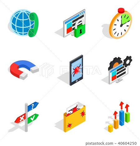 Local area network icons set, isometric style Local area network icons set, isometric style 40604250