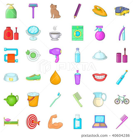 Morrow icons set, cartoon style Morrow icons set, cartoon style 40604286