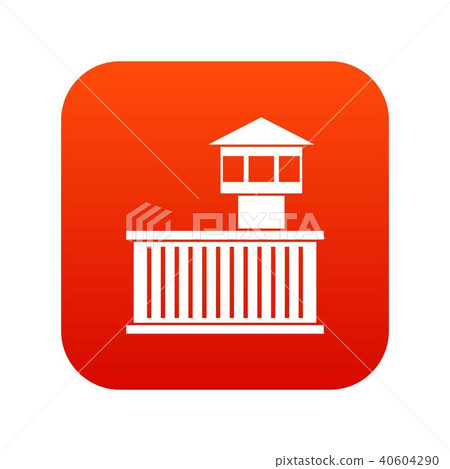 Prison tower icon digital red Prison tower icon digital red 40604290