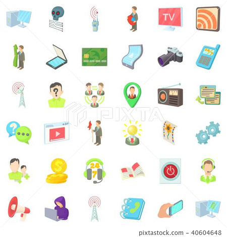 Video system icons set, cartoon style Video system icons set, cartoon style 40604648