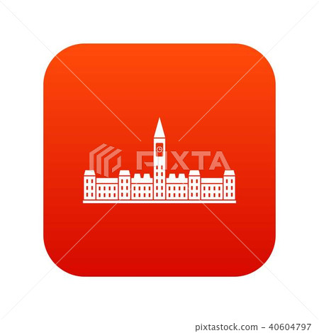 Parliament Building of Canada icon digital red 40604797