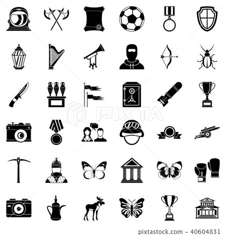 Museology icons set, simple style 40604831