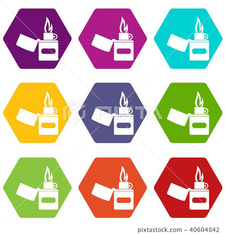 Lighter icon set color hexahedron 40604842