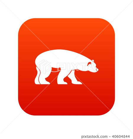 Bear icon digital red 40604844