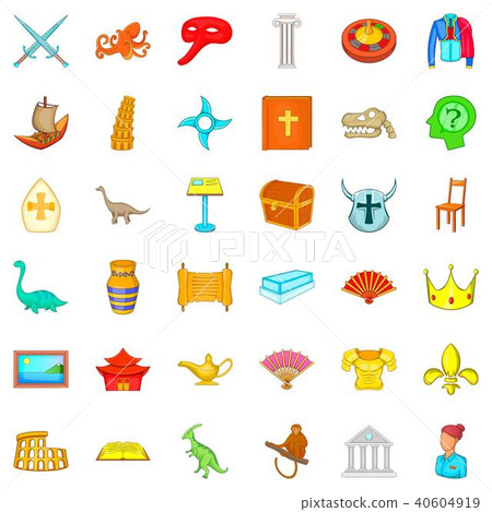 Ancient world icons set, cartoon style Ancient world icons set, cartoon style 40604919