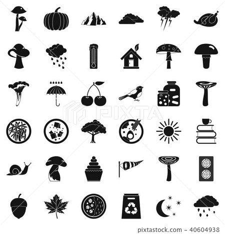 Forest stand icons set, simple style Forest stand icons set, simple style 40604938