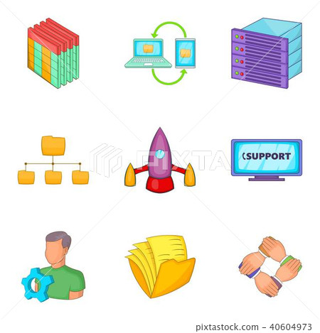 Business scheduling icons set, cartoon style 40604973