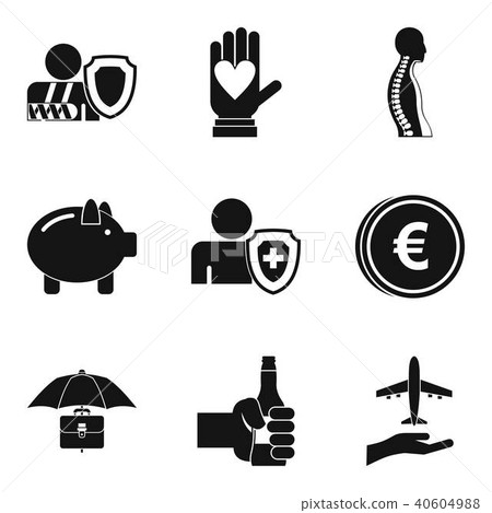 Pharma case icons set, simple style 40604988