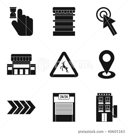 Indication icons set, simple style Indication icons set, simple style 40605163