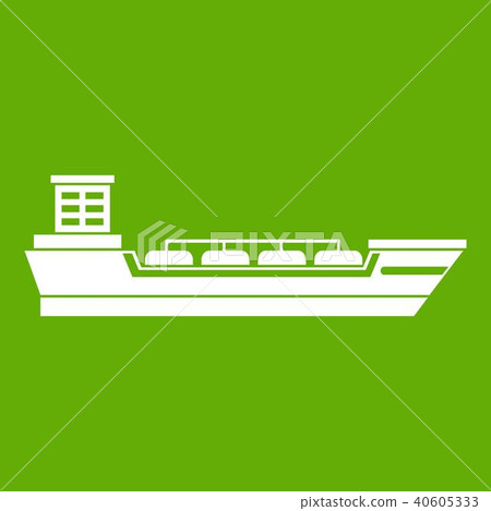 Oil tanker ship icon green 40605333
