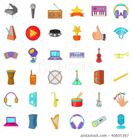 Music studio icons set, cartoon style Music studio icons set, cartoon style 40605367