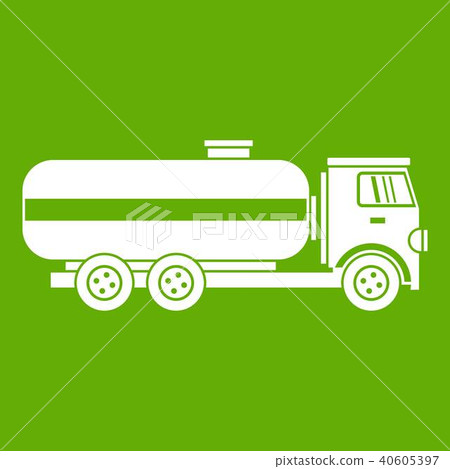 Fuel tanker truck icon green 40605397