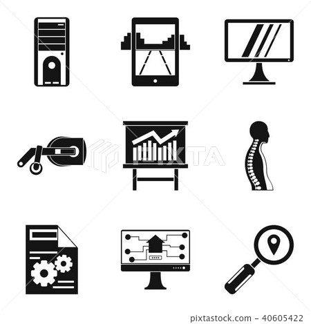 Programming device icons set, simple style - Stock Illustration ...