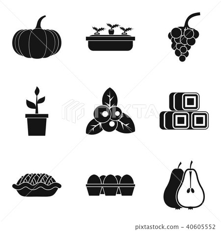 Yield icons set, simple style 40605552
