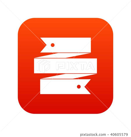 Ribbon banner icon digital red Ribbon banner icon digital red 40605579